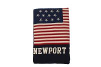 Strikket tæppe med amerikansk flag 